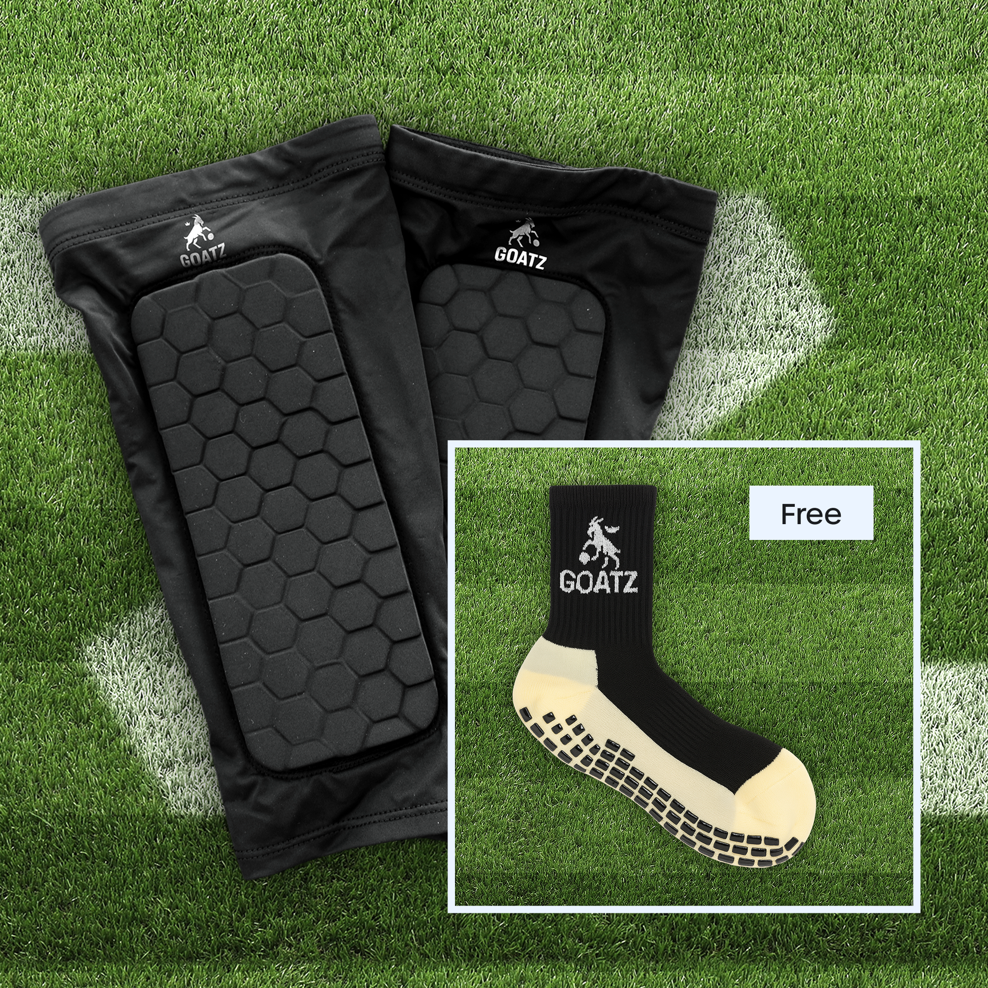 GOATZ Shin Guards (+ Free Grip Socks)