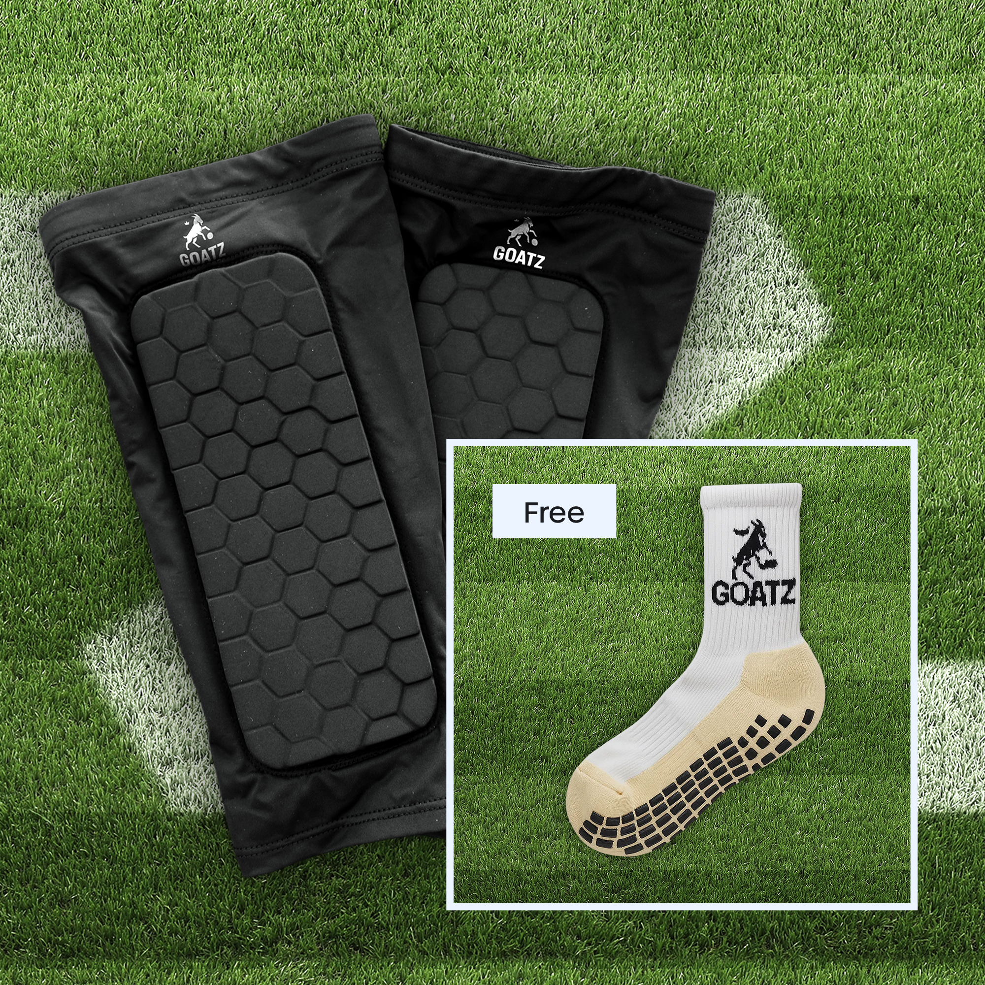 GOATZ Shin Guards (+ Free Grip Socks)